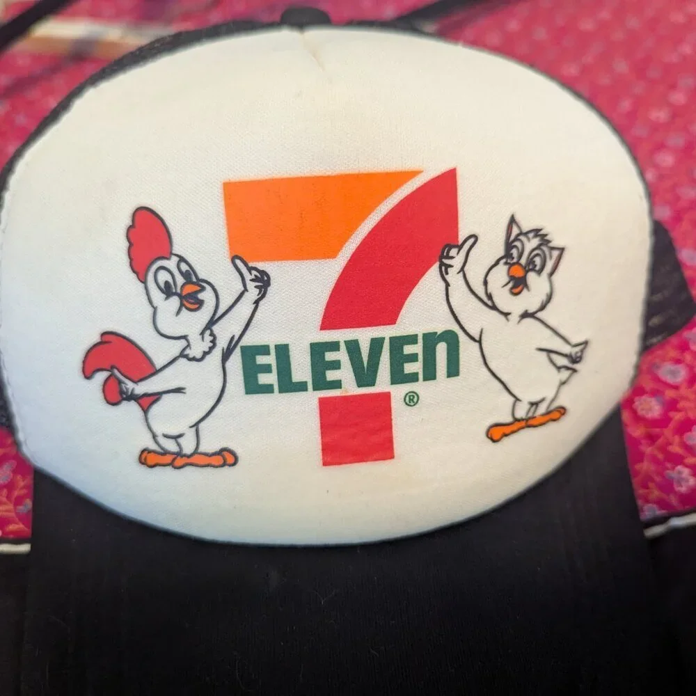 Vintage 7/11 Hat Seven 11 Mesh Snapback Trucker 80’s 90’s Chicken Owl Animals - Picture 3 of 6